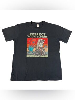 Respect Your Elders Graphic Tee - Black. XL